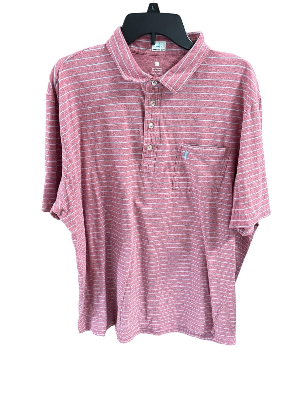 Johnnie-O Hangin' Out Matthis Stripe Samba 4 Button Polo Size XXL